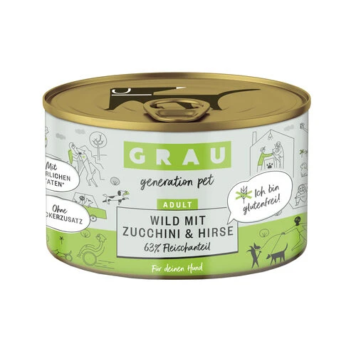 Grau Adult - Wildfleisch Mit Zucchini Und Hirse – Bild 2